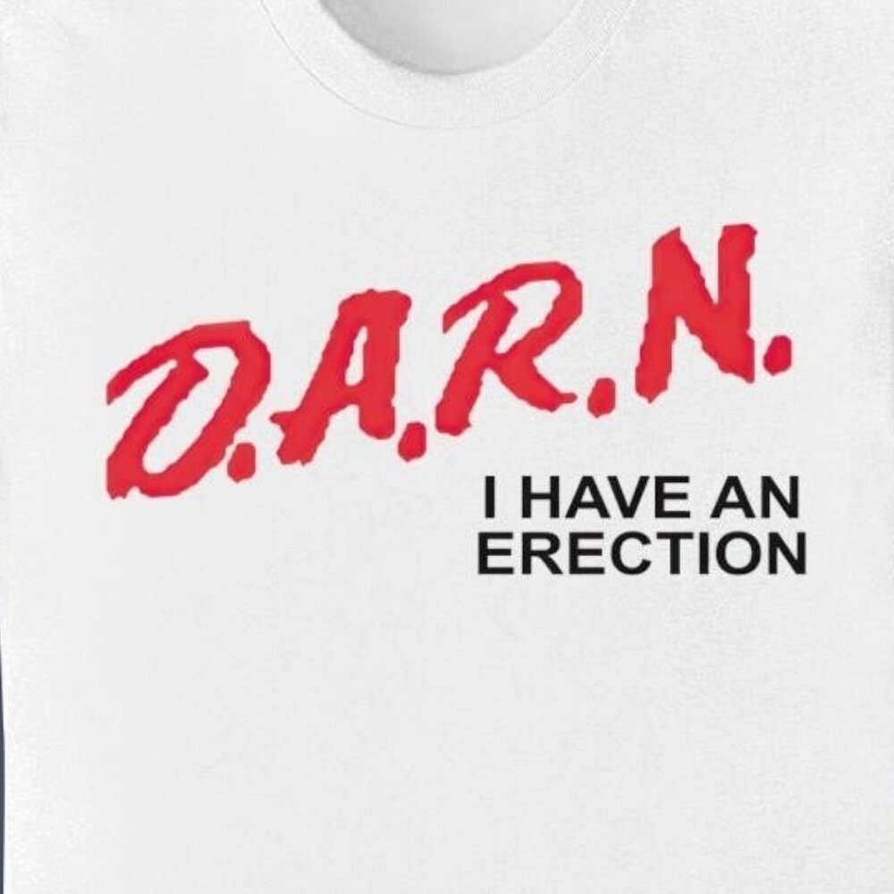 Darn I Have An Erection Funny Quote Graphic Classic Humor Statement Novelty Tee - Picture 2 of 5
